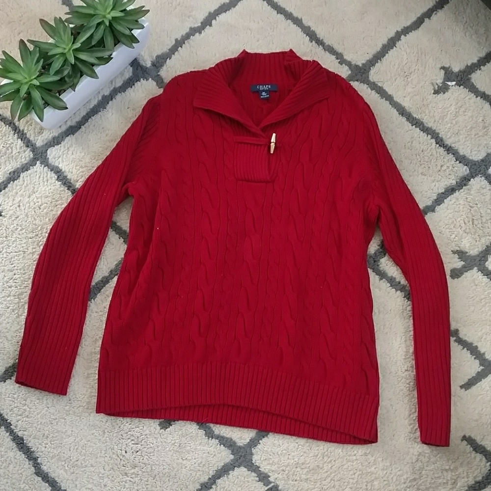 Chaps sweater 2x Red Knit